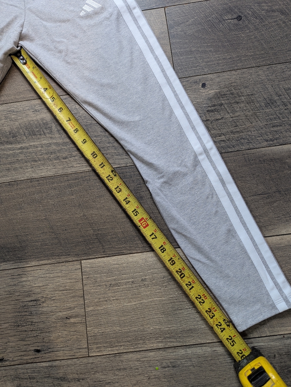 adidas Light Gray Leggings with White Side Stripes - Picture 2 of 10